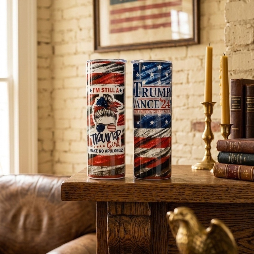Trump Vance 24 Patriotic Tumbler | 20oz Skinny Stainless Steel